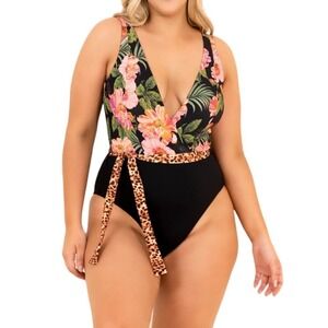 New Women’s Maaji Catchy Serenne Reversible One Piece Bathing Suit Size XXL